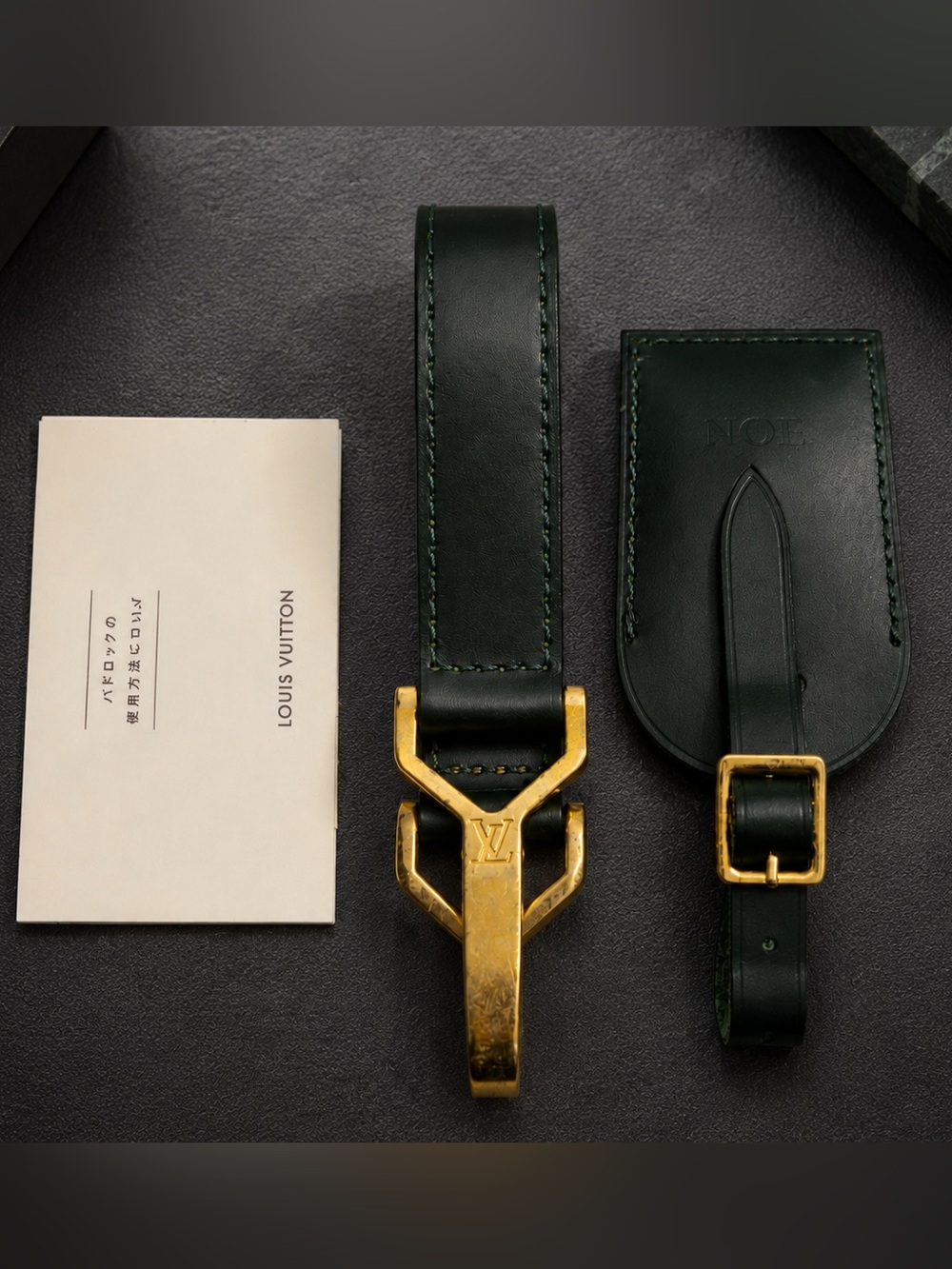 Louis Vuitton Poignet Set - Taiga Luggage Clip Fastener Strap and Luggage Tag